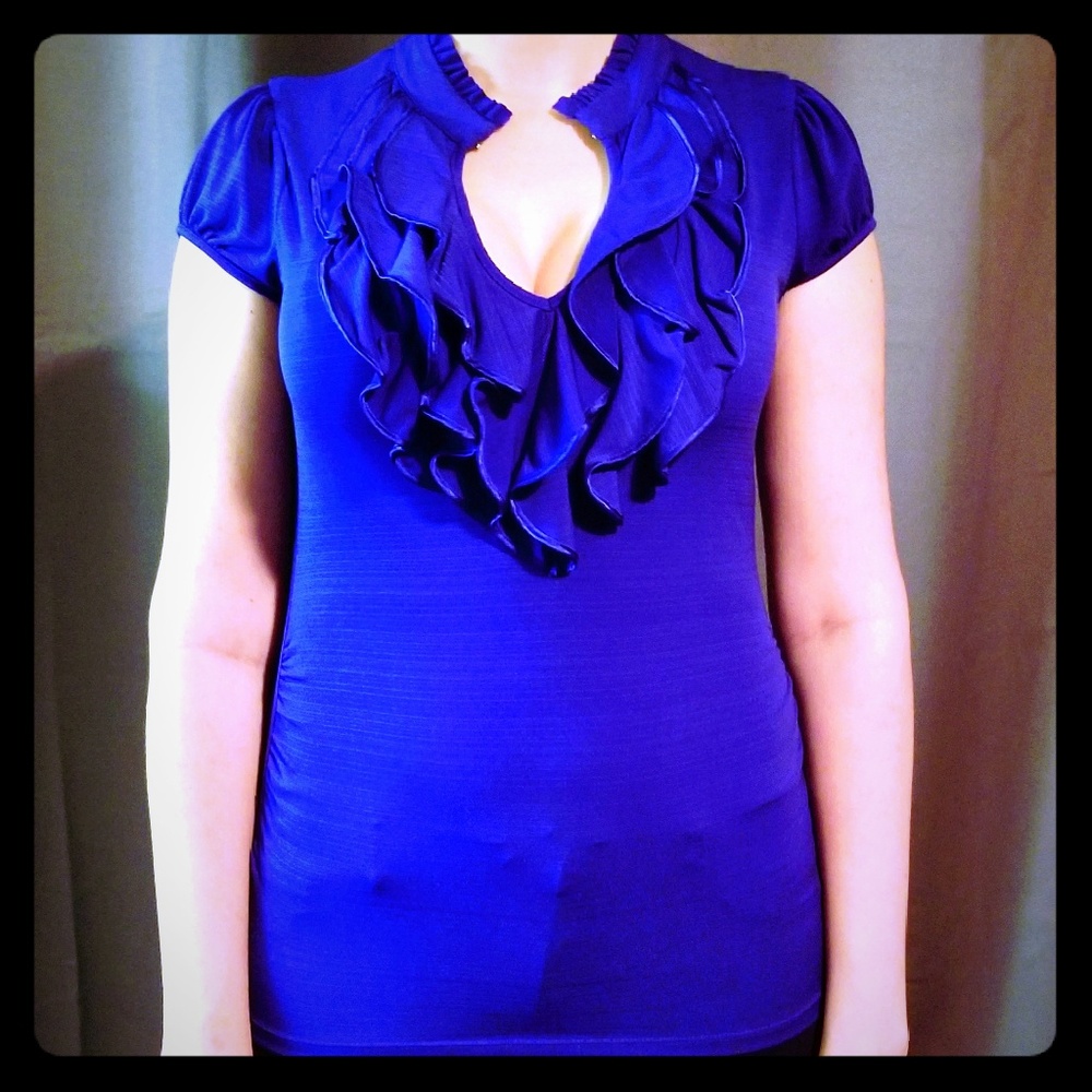 HeartSoul Blue Ruffle Blouse